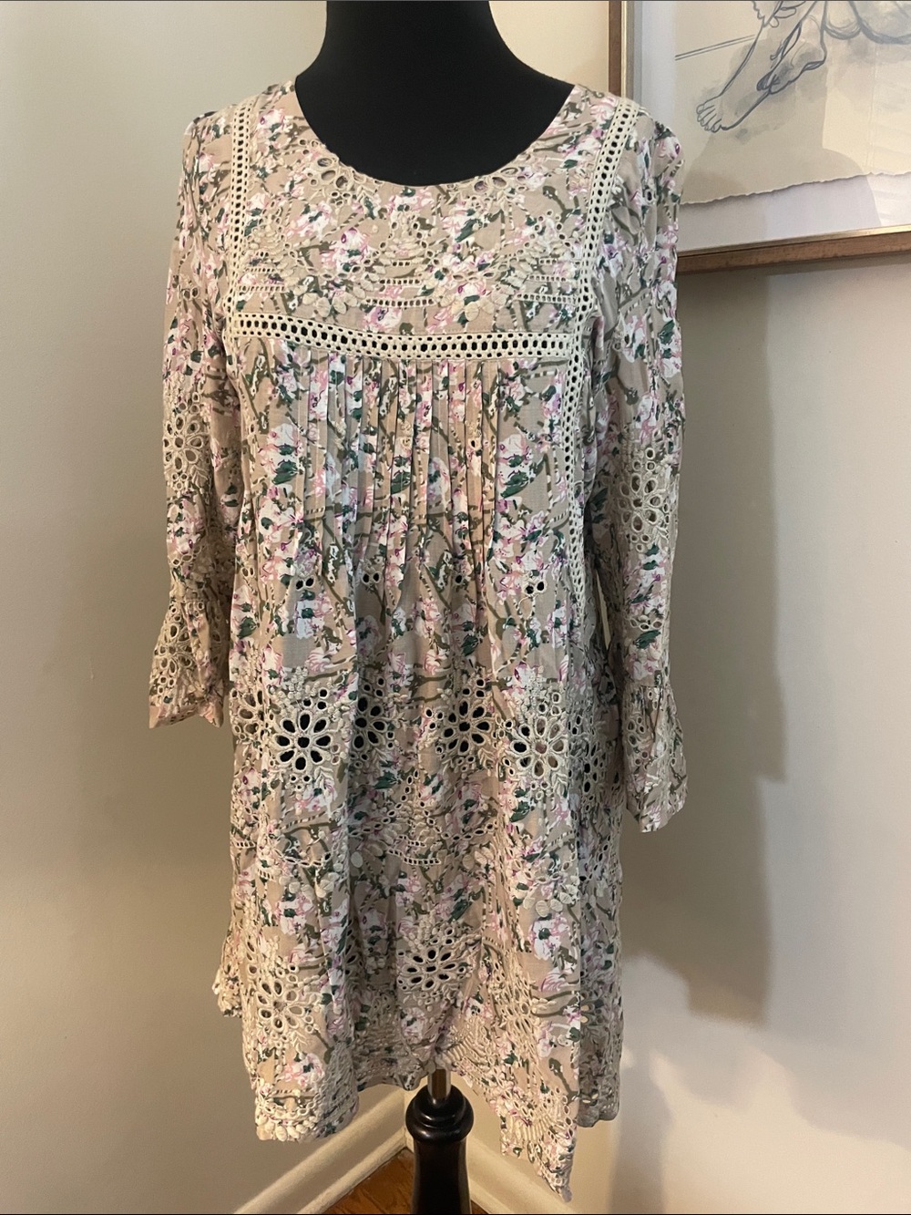 Sundance | Floral eyelet delphine mini dress-Size Small